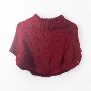 Carters Toddler Girls Burgundy Red Cable Knit Poncho Sweater Size 5T